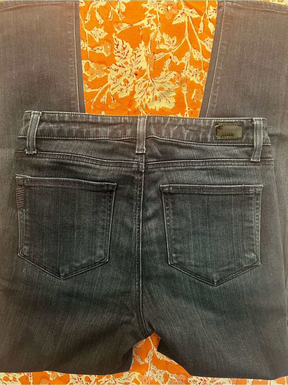 PAIGE Straight Leg Jeans in Dark Blue - Picture 2 of 6